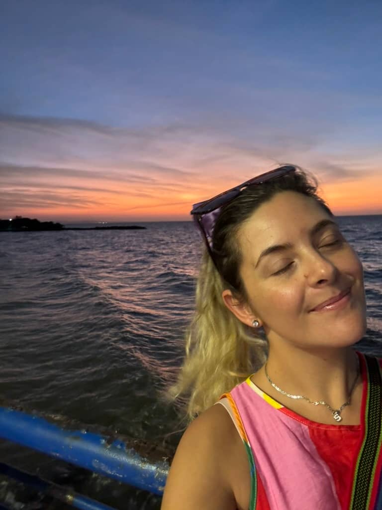 ocean, girl, angels, sunset
